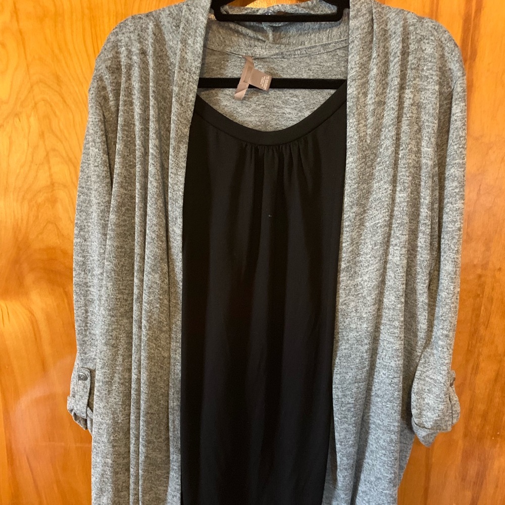 Blouse with cardigan